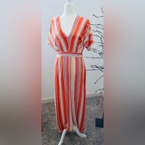 Medium orange striped jumpsuit